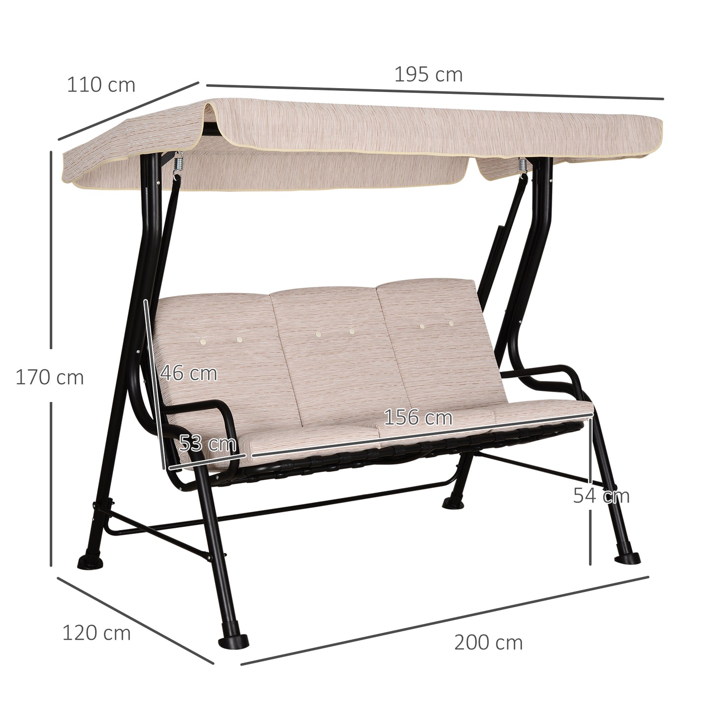 outsunny-3-seater-outdoor-garden-swing-chairs-thick-padded-seat-hammock-canopy-porch-patio-bench-bed-beige