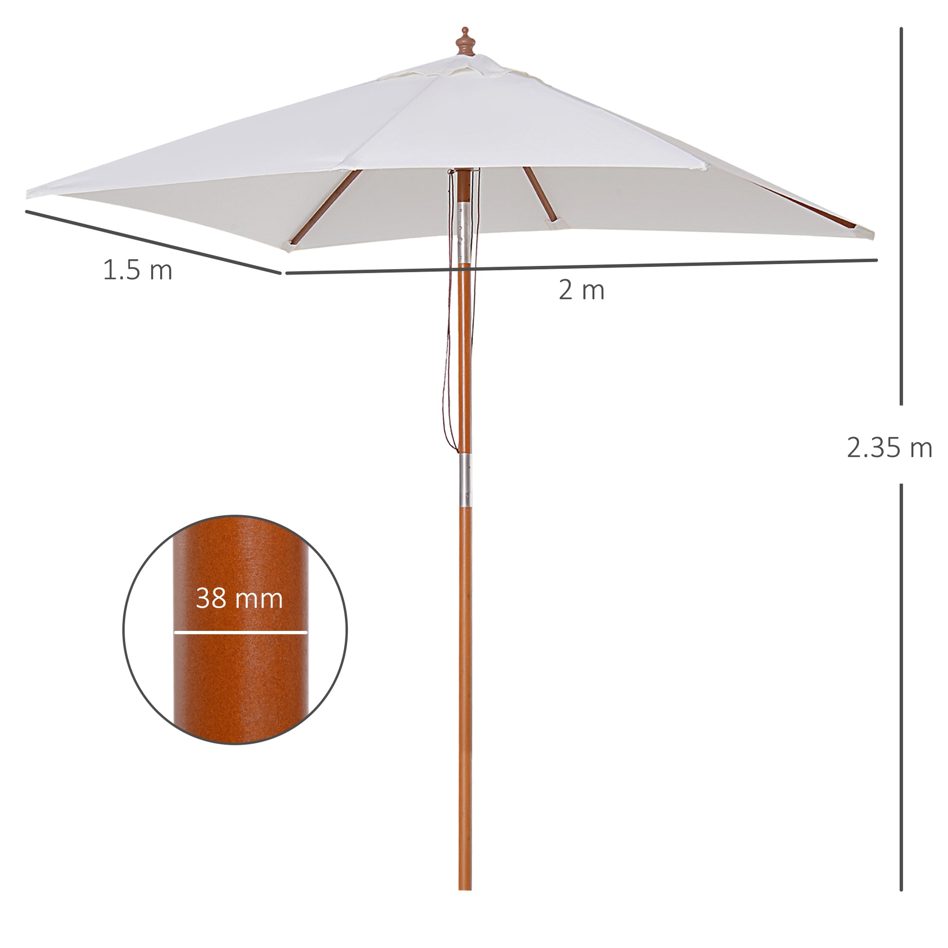 outsunny-2m-x-1-5m-patio-garden-parasol-sun-umbrella-sunshade-canopy-outdoor-backyard-furniture-fir-wooden-pole-6-ribs-tilt-mechanism-cream-white