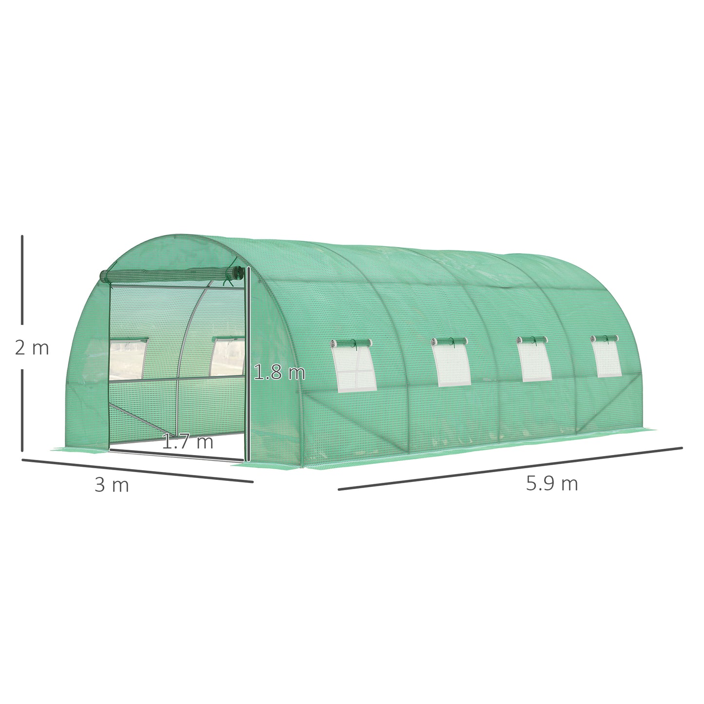 outsunny-6-x-3-m-large-walk-in-greenhouse-garden-polytunnel-greenhouse-with-steel-frame-zippered-door-and-roll-up-windows-green