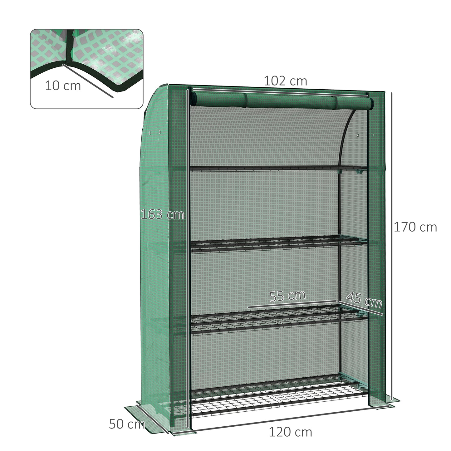 outsunny-4-tier-mini-greenhouse-with-reinforced-pe-cover-portable-green-house-w-roll-up-door-and-wire-shelves-170h-x-120w-x-50dcm-green