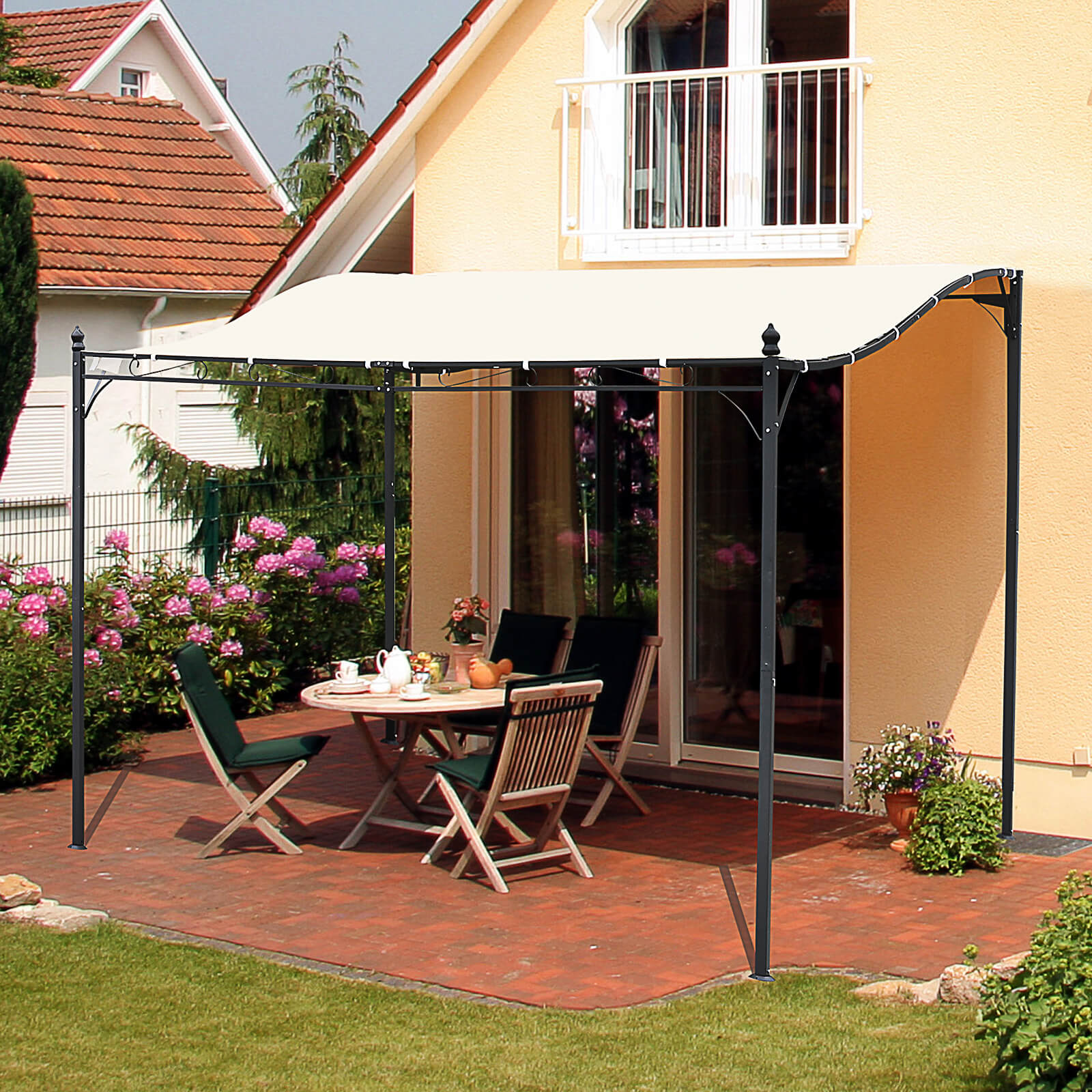 outsunny-elegant-pergola-gazebo-metal-frame-elegant-scrolling-weather-resistant-canopy-sun-rain-shade-garden-outdoor-shelter-3x3m-cream-white