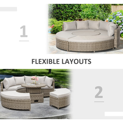 outsunny-6-seater-outdoor-pe-rattan-patio-furniture-set-lounge-chair-round-daybed-liftable-coffee-table-conversation-set-w-olefin-cushion-grey