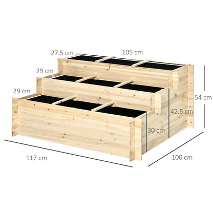 outsunny-3-tier-raised-garden-bed-elevated-planter-flower-box-with-9-grow-grids-and-non-woven-fabric-for-vegetables-flower-herb-outdoor-indoor-use