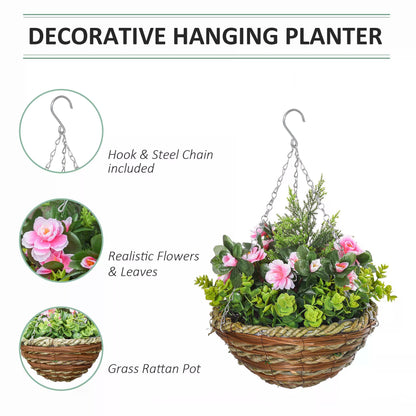 outsunny-set-of-2-artificial-plant-lisianthus-flowers-hanging-planter-with-basket-for-indoor-outdoor-decoration