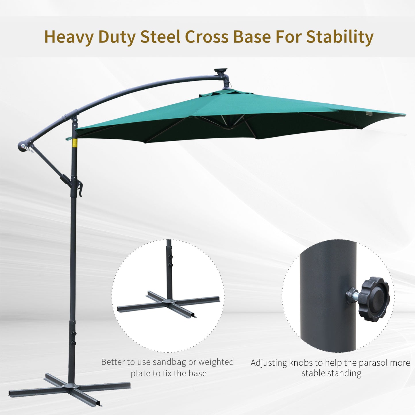 outsunny-3m-led-cantilever-patio-banana-parasol-w-crank-cross-base-hanging-offset-umbrella-frame-steel-aluminium-garden-table-outdoor-green