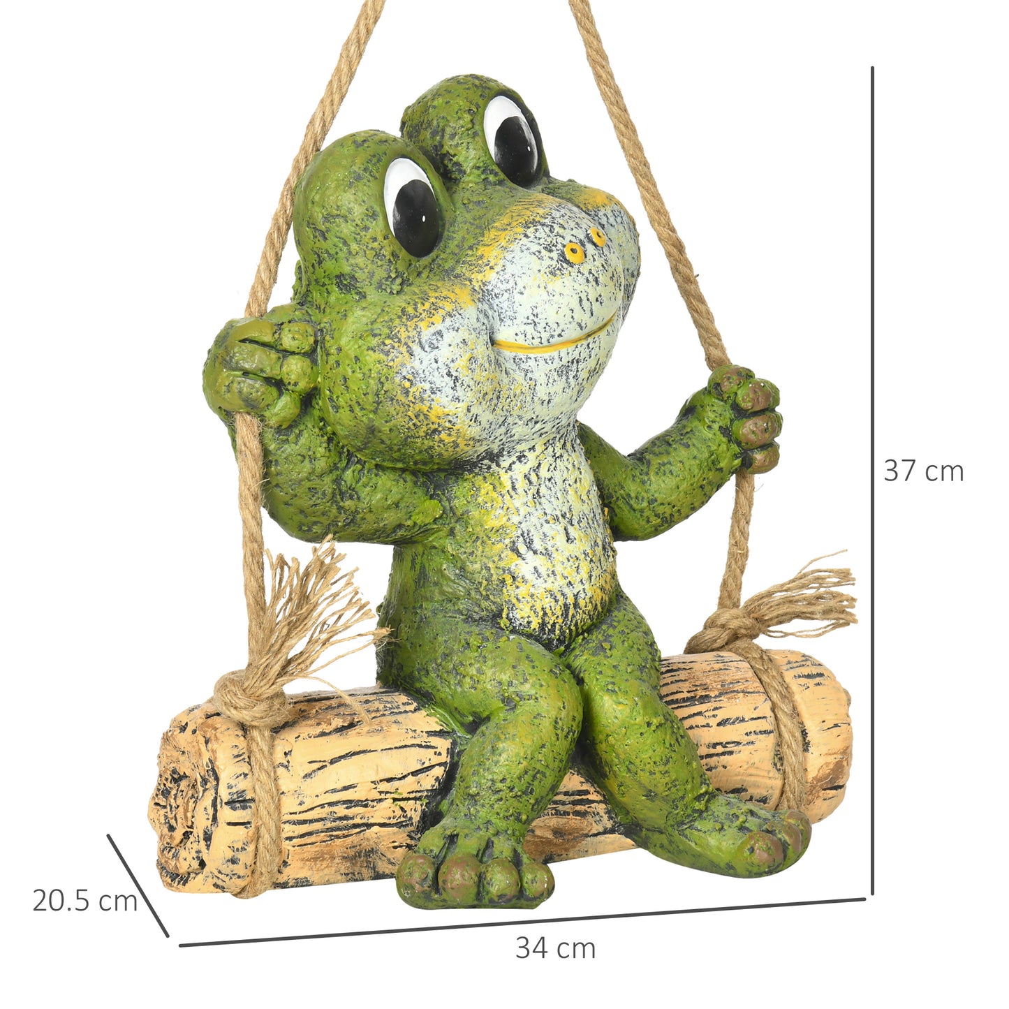 outsunny-hanging-garden-statue-vivid-frog-on-swing-art-sculpture-outdoor-ornament-home-decoration-green