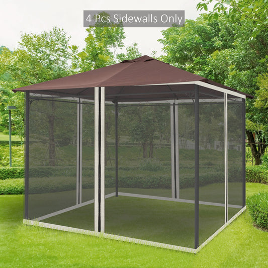 outsunny-replacement-mesh-mosquito-netting-screen-walls-for-10-x-10ft-patio-gazebo-4-panel-sidewalls-with-zippers-wall-only-canopy-not-included