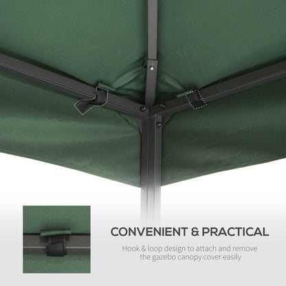 outsunny-3-x-3-m-gazebo-top-cover-double-tier-canopy-replacement-pavilion-roof-dark-green