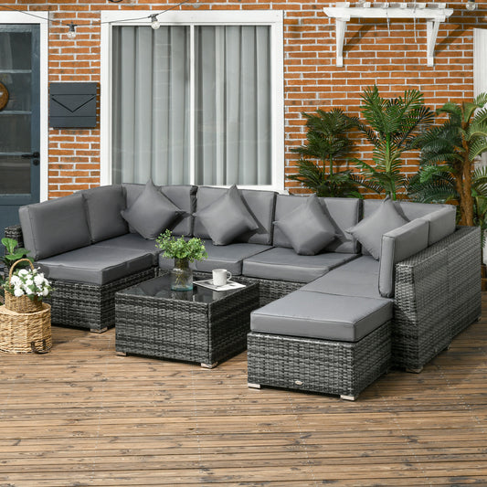 outsunny-8-pieces-pe-rattan-corner-sofa-set-garden-furniture-set-patio-wicker-sofa-seater-w-cushion-washable-cushion-cover-tempered-glass-table-grey