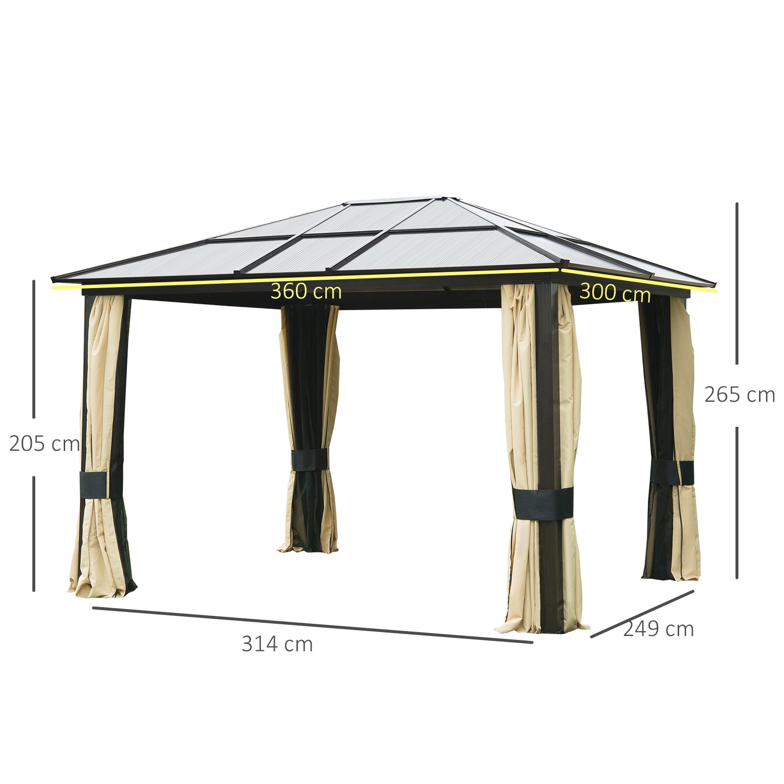 outsunny-3-6-x-3m-hardtop-gazebo-canopy-with-polycarbonate-roof-and-aluminium-frame-garden-pavilion-with-mosquito-netting-and-curtains-brown