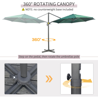 outsunny-3-x-3m-cantilever-parasol-with-cross-base-garden-umbrella-with-360-rotation-crank-handle-and-tilt-for-outdoor-patio-green