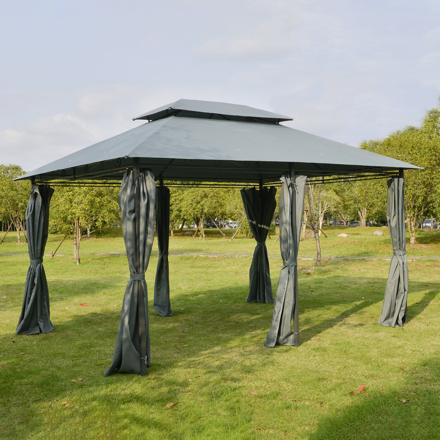 outsunny-10-x-13ft-outdoor-2-tier-steel-frame-gazebo-with-curtains-outdoor-backyard-black-grey