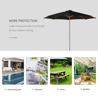 outsunny-3m-bamboo-wooden-market-patio-umbrella-garden-parasol-outdoor-sunshade-canopy-8-ribs-black