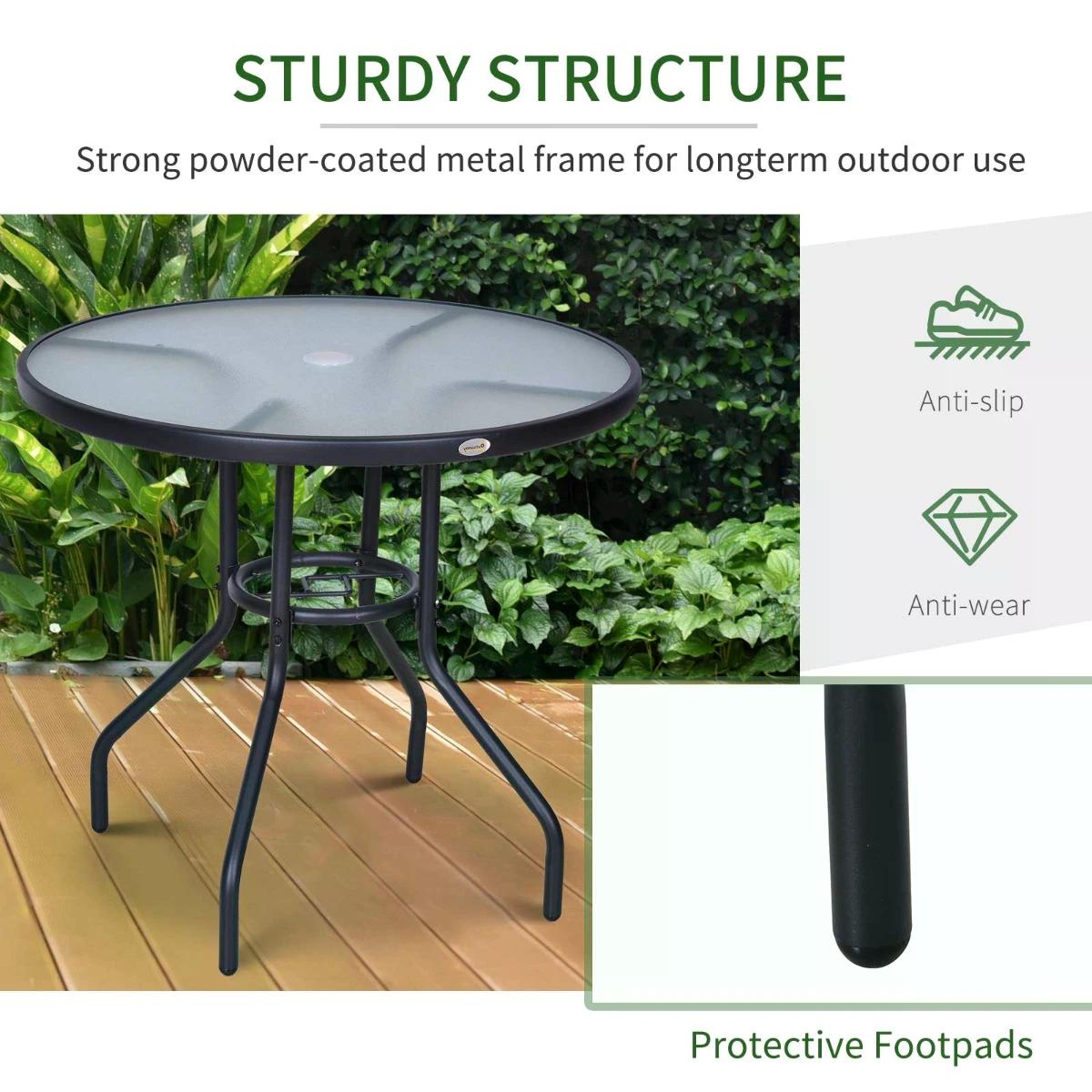 outsunny-outdoor-round-dining-table-tempered-glass-top-steel-garden-table-w-parasol-hole-80cm