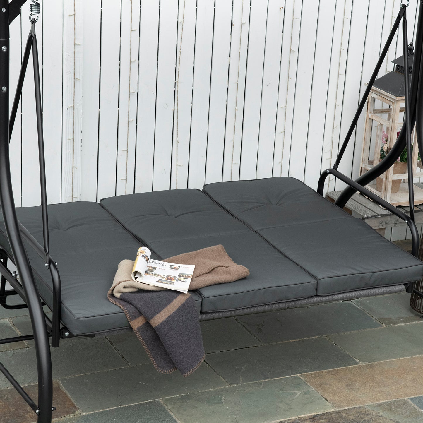 outsunny-3-seater-canopy-swing-chair-2-in-1-garden-swing-seat-bed-with-adjustable-canopy-and-metal-frame-dark-grey