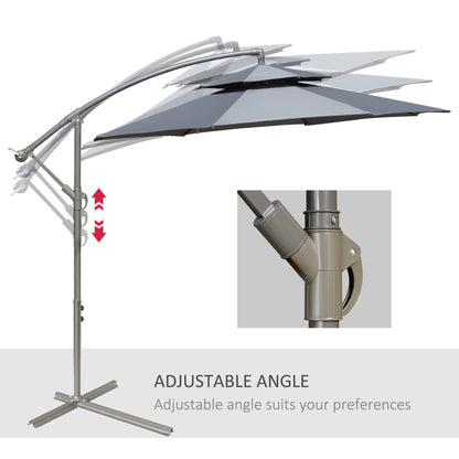 outsunny-2-7m-garden-banana-parasol-cantilever-umbrella-with-crank-handle-double-tier-canopy-and-cross-base-for-outdoor-hanging-sun-shade-dark-grey