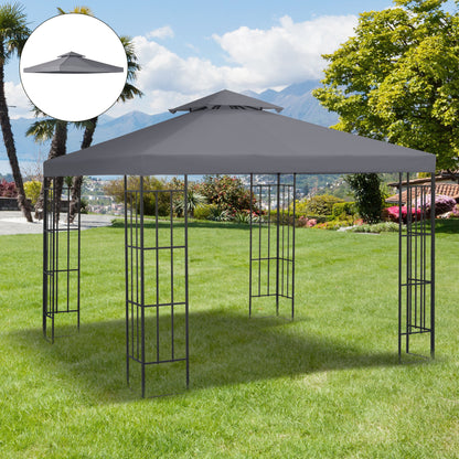 outsunny-3-x-3m-gazebo-canopy-roof-top-replacement-cover-spare-part-deep-grey-top-only