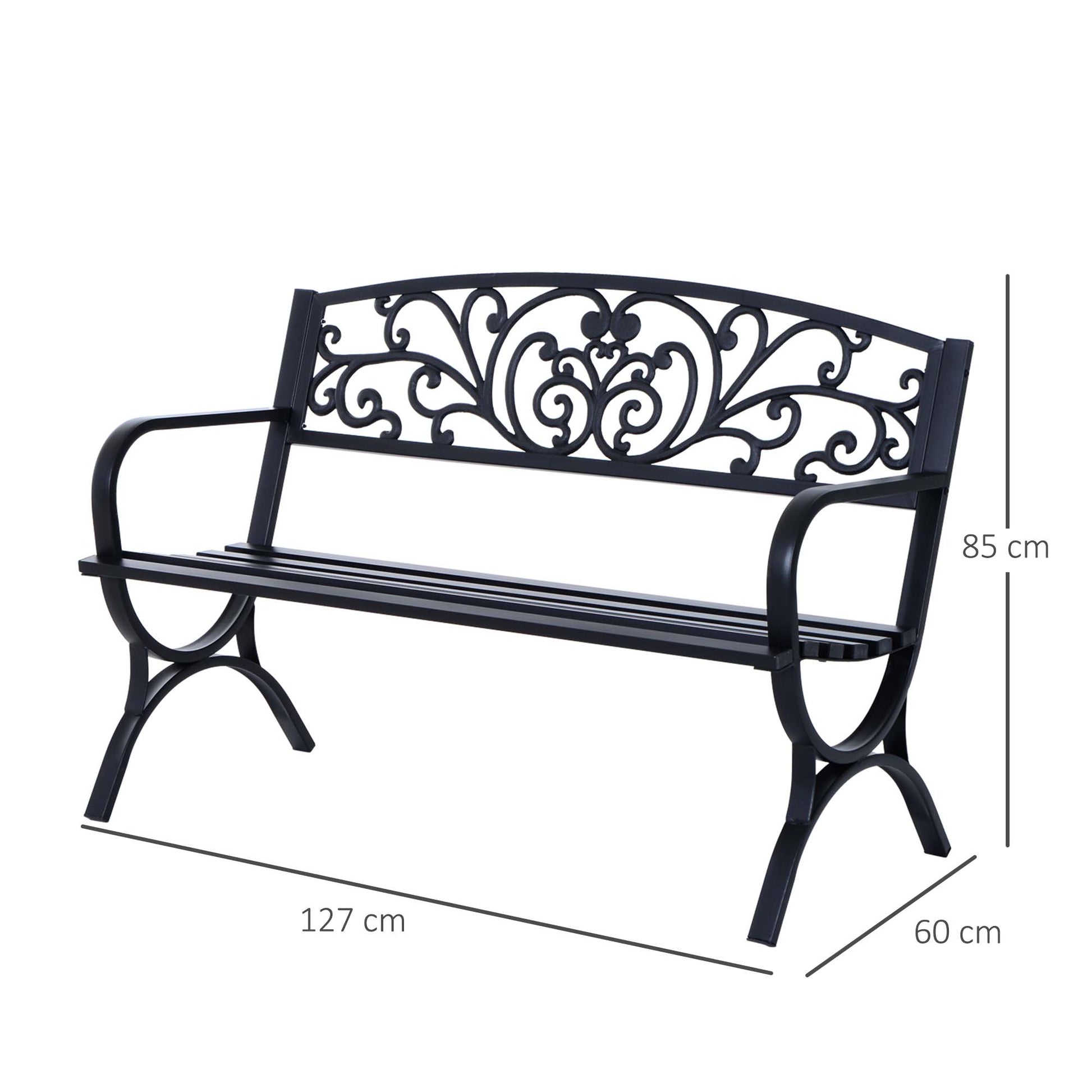 outsunny-2-seater-metal-garden-bench-garden-park-porch-chair-outdoor-patio-loveseat-seat-black