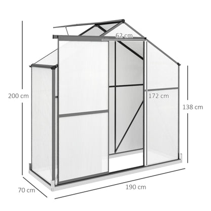 outsunny-6-x-2-5ft-polycarbonate-greenhouse-walk-in-green-house-with-rain-gutter-sliding-door-window-foundation-dark-grey