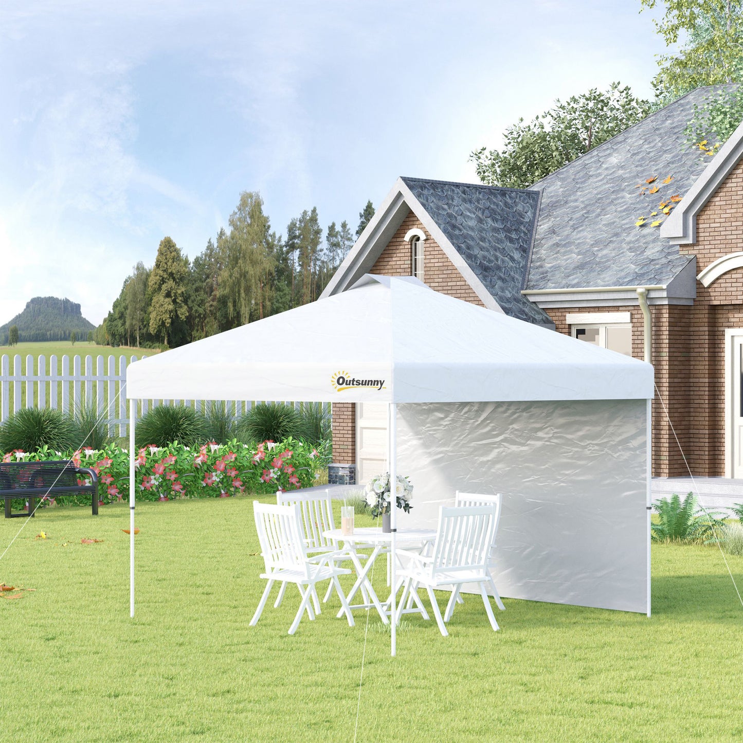 outsunny-3x3m-pop-up-gazebo-tent-with-1-sidewall-roller-bag-adjustable-height-event-shelter-tent-for-garden-patio-white