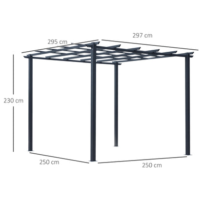 outsunny-3-x-3-meter-metal-pergola-gazebo-grape-trellis-climbing-plants-outdoor-sun-shelter-arbours-garden