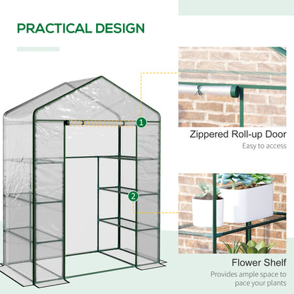 outsunny-4-tiers-8-shelves-metal-frame-walk-in-portable-greenhouse-transparent-143-l-x-73w-x-195h-cm