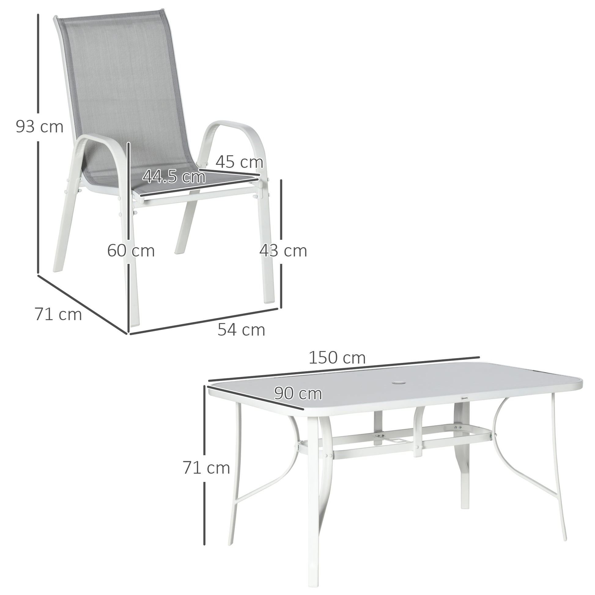 outsunny-7-piece-garden-dining-set-with-dining-table-and-chairs-6-seater-outdoor-patio-furniture-w-parasol-hole-for-backyard-deck-and-balcony-grey