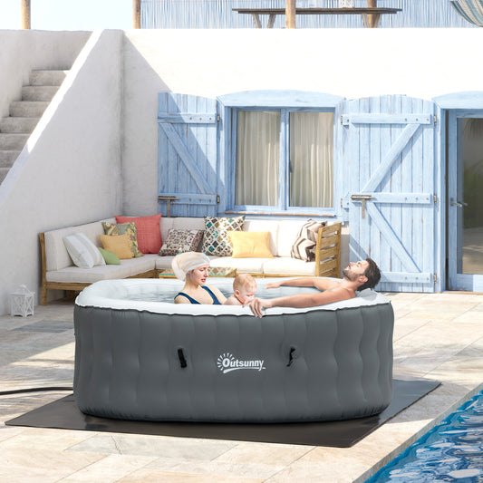 outsunny-square-hot-tub-inflatable-spa-outdoor-bubble-spa-pool-with-pump-cover-filter-cartridges-4-6-person-grey