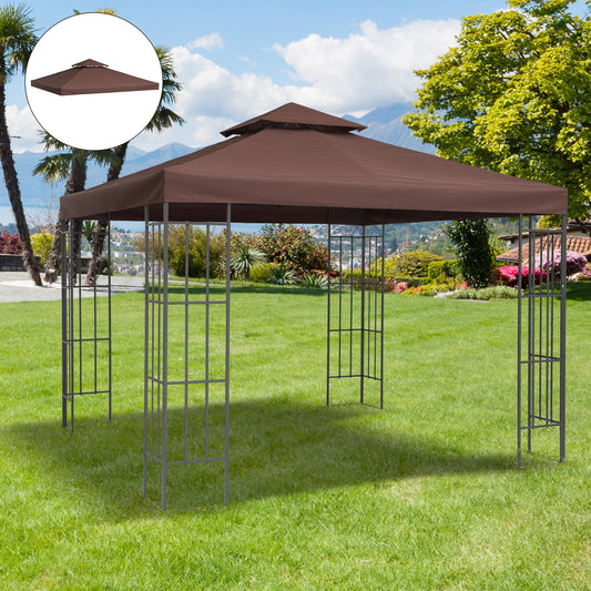 outsunny-3-x-3m-gazebo-replacement-canopies-replacement-cover-spare-part-coffee-top-only