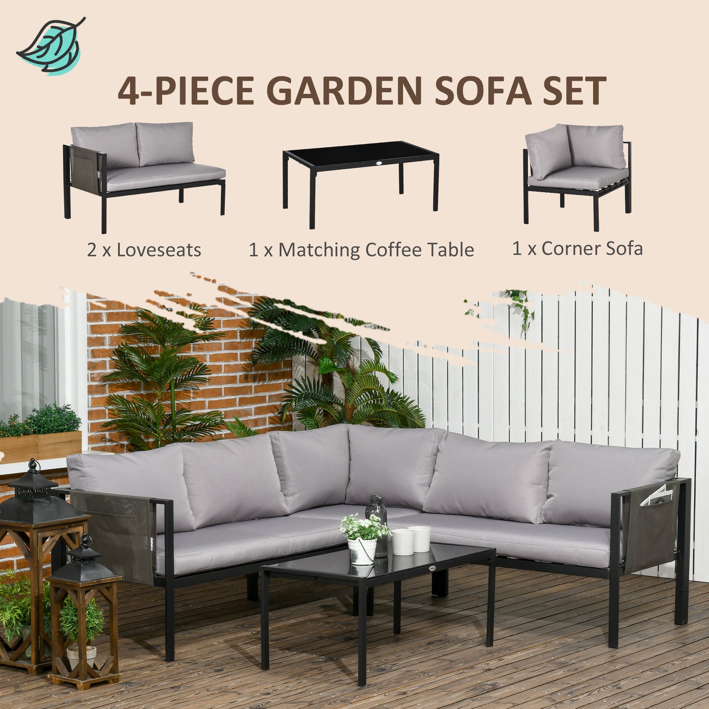 outsunny-4-piece-garden-furniture-set-metal-sofa-set-w-tempered-glass-coffee-table-conversational-corner-sofa-loveseat-w-padded-cushions-light-grey