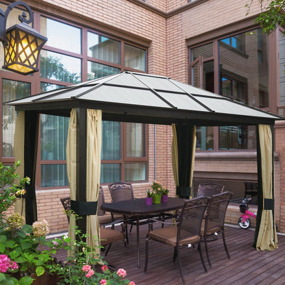 outsunny-3-6-x-3m-hardtop-gazebo-canopy-with-polycarbonate-roof-and-aluminium-frame-garden-pavilion-with-mosquito-netting-and-curtains-brown