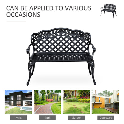 outsunny-cast-aluminium-garden-bench-outdoor-patio-2-seater-high-back-chair-armrest-antique-style-black