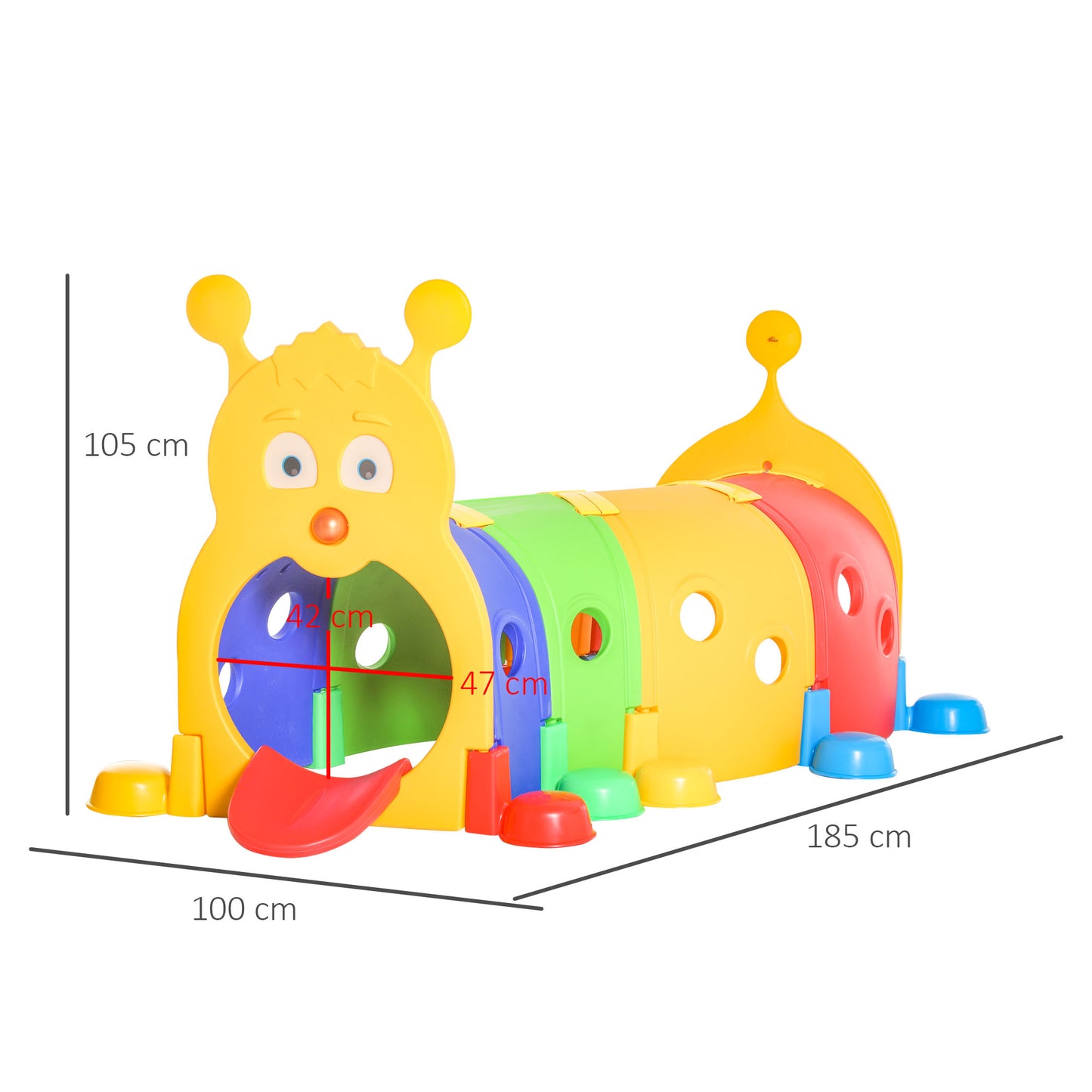 outsunny-play-tunnel-caterpillar-tunnel-for-kids-climb-toddler-play-structure-for-ages-3-6-years-indoor-outdoor-multi-coloured