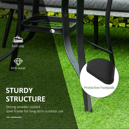 outsunny-106cm-round-garden-dining-table-with-parasol-hole-tempered-glass-top-steel-frame