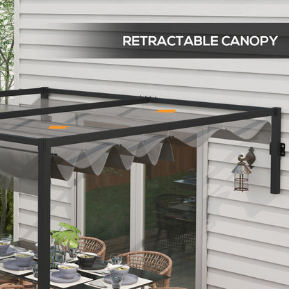 outsunny-2-x-3m-lean-to-pergola-metal-pergola-with-retractable-roof-for-grill-garden-patio-deck