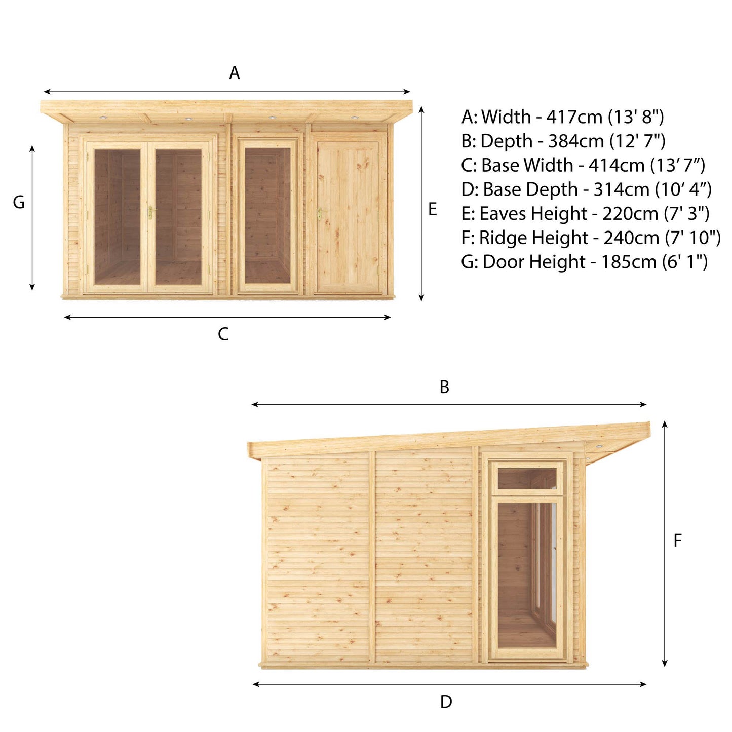 4M X 3M(D) Insulated Garden Room With Side Shed