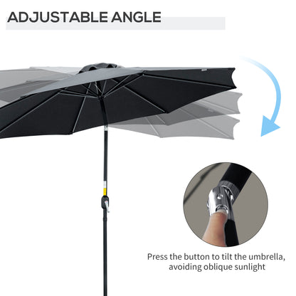 outsunny-3m-tilting-parasol-garden-umbrellas-outdoor-sun-shade-with-8-ribs-tilt-and-crank-handle-for-balcony-bench-garden-black