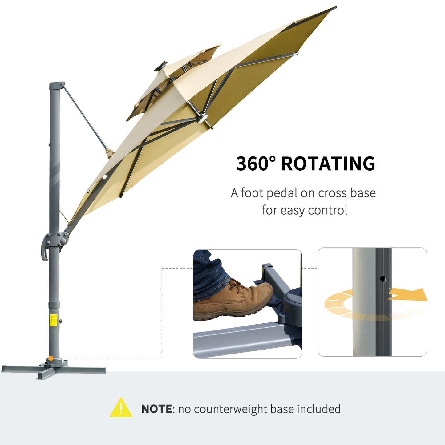 outsunny-3m-cantilever-parasol-w-solar-lights-power-bank-cross-base-adjustable-canopy-360-spin-outdoor-garden-umbrella-2-tier-roof-sun-shade-khaki