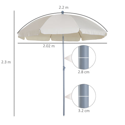 outsunny-2-2m-tilt-beach-umbrella-parasol-cream-white