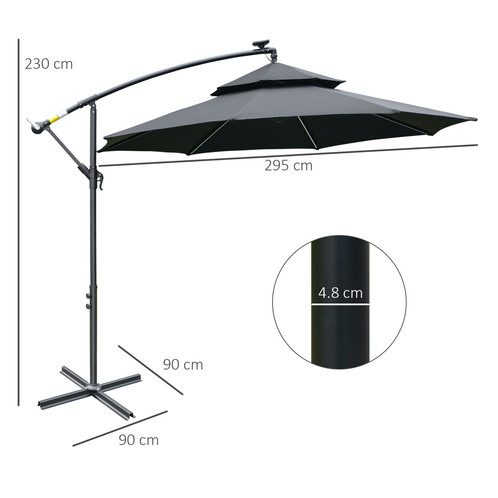 outsunny-3m-cantilever-banana-parasol-hanging-umbrella-with-double-roof-led-solar-lights-crank-8-sturdy-ribs-and-cross-base-black