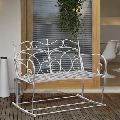 outsunny-patio-2-seater-rocking-bench-steel-garden-outdoor-garden-loveseat-chair-w-decorative-backrest-white