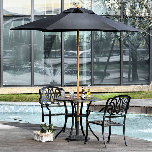 outsunny-2-5m-wood-garden-parasol-sun-shade-patio-outdoor-wooden-umbrella-canopy-black