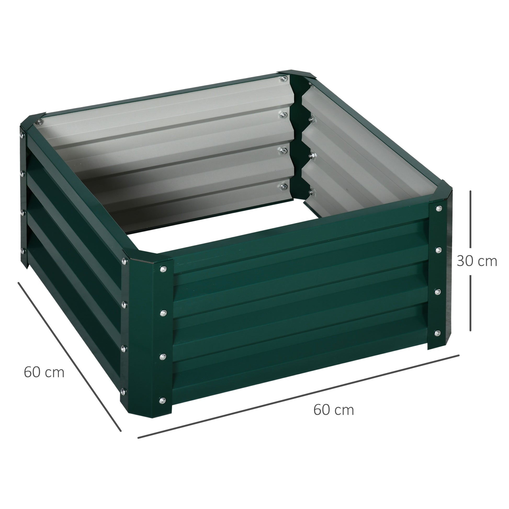 outsunny-set-of-2-raised-garden-bed-outdoor-elevated-galvanised-planter-box-for-flowers-herbs-60x60x30-5cm-green