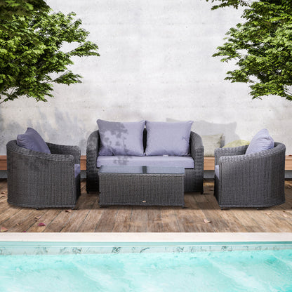 outsunny-rattan-garden-furniture-set-4-seater-sofa-set-coffee-table-single-chair-bench-aluminium-frame-fully-assembly-grey