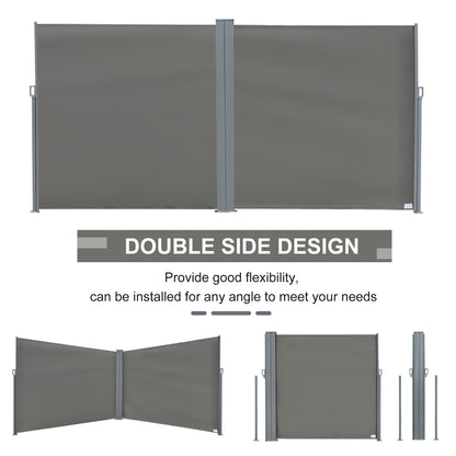 outsunny-patio-retractable-double-side-awning-folding-privacy-screen-fence-privacy-wall-corner-divider-sun-shade-wind-screen-indoor-room-divider-grey