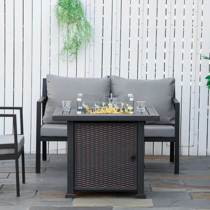 outsunny-square-propane-gas-fire-pit-table-50000-btu-rattan-smokeless-firepit-patio-heater-w-glass-screen-beads-and-lid-82cm-x-82cm-x-66cm-black