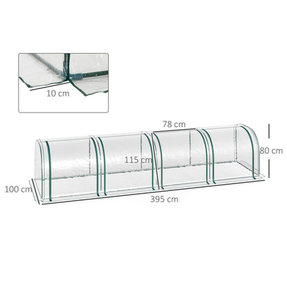 outsunny-pvc-tunnel-greenhouse-green-grow-house-steel-frame-for-garden-backyard-with-zipper-doors-395x100x80-cm-clear