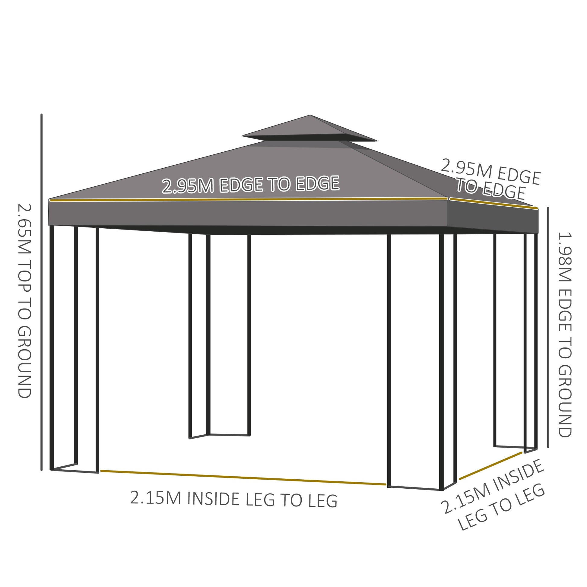 outsunny-3-x-3-m-garden-metal-gazebo-marquee-patio-wedding-party-tent-canopy-shelter-with-pavilion-sidewalls-brown