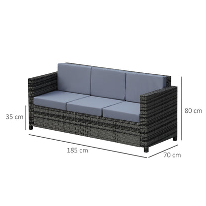 outsunny-garden-rattan-sofa-3-seater-all-weather-wicker-weave-metal-frame-chair-with-fire-resistant-cushion-grey