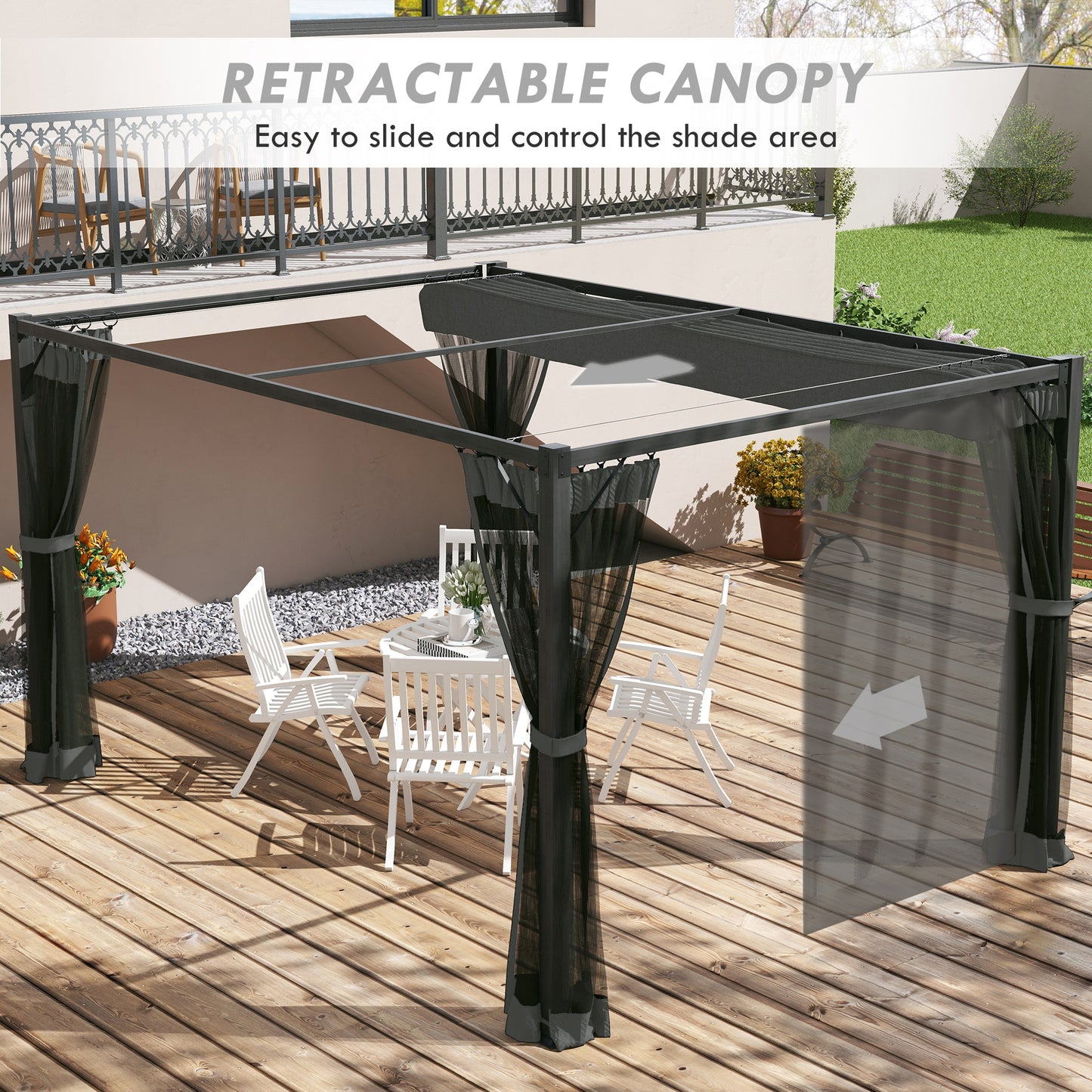 outsunny-3-x-4m-retractable-pergola-garden-gazebo-shelter-with-nettings-for-grill-patio-deck-dark-grey